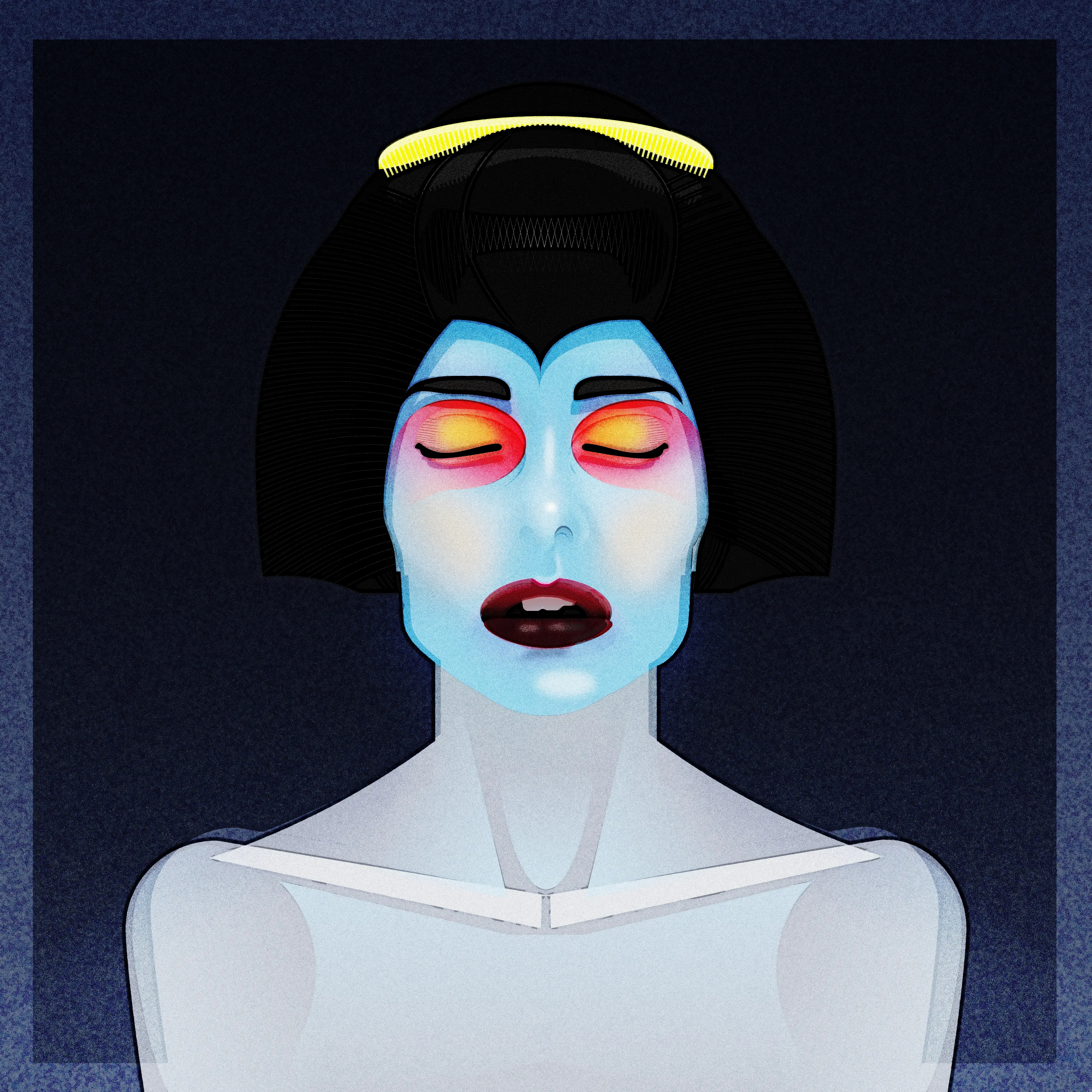 finally... finally geisha illustration noise shunte88 transformation vector