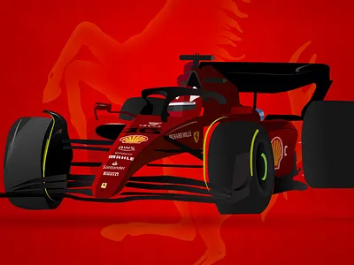 Digital art Ferrari F1 car car creative design digital digital art f1 ferrari graphic design helmet illustration racing racingcar vector