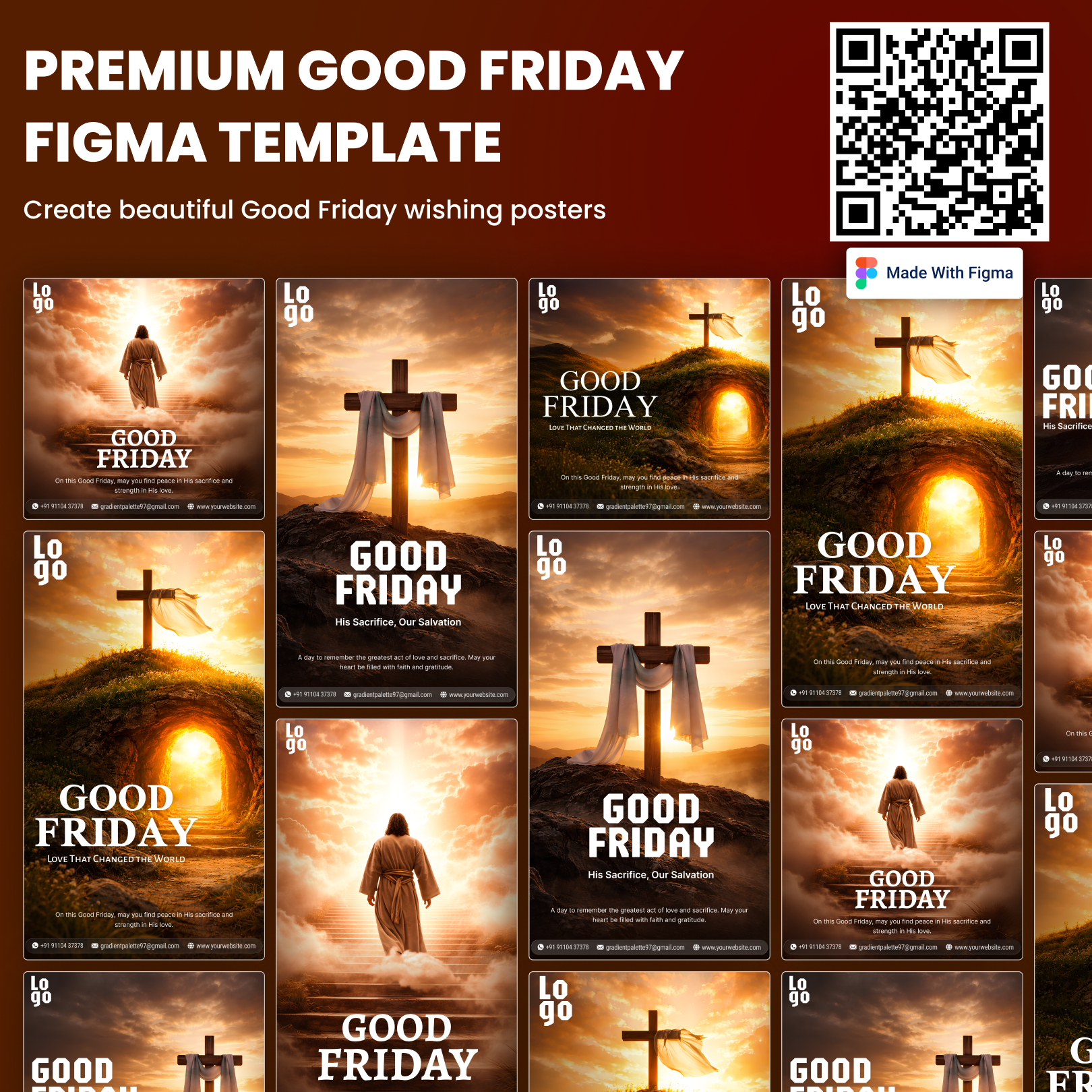 Good Friday Poster Collection | Premium Figma Assets church graphics figma figma components good friday graphic design holy week poster design religious design social media template ui assets visual design