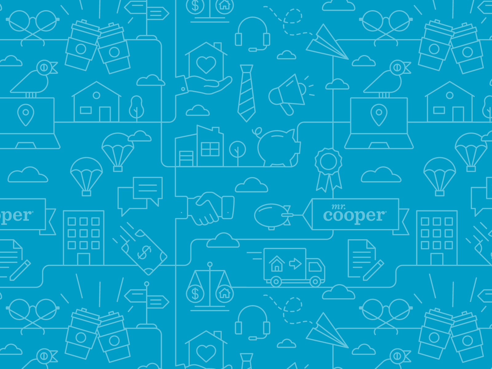 Mr. Cooper Icon Pattern home home loan icon design icon pattern iconography icons illustration monoline mortgage mr cooper pattern real estate
