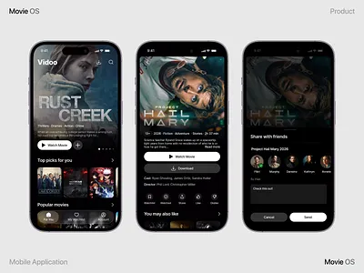 Movie Mobile App Concept design entertainment film interface movie product service startup ui ux web website