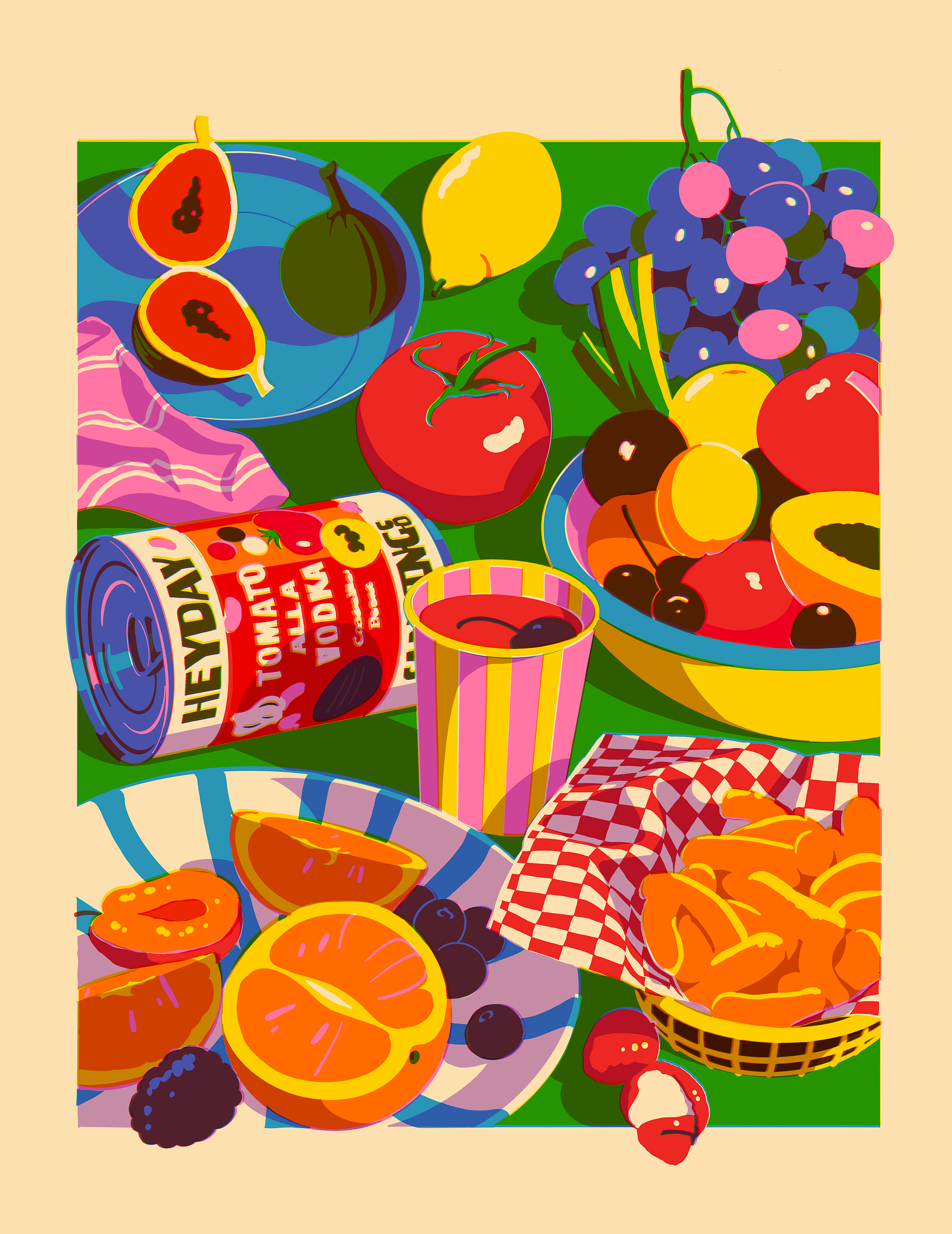 Stil life - Risograph art design illustration risograph stillife