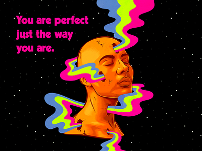 You are perfect! colorful design fantasy human illustration people surrealism wisdom