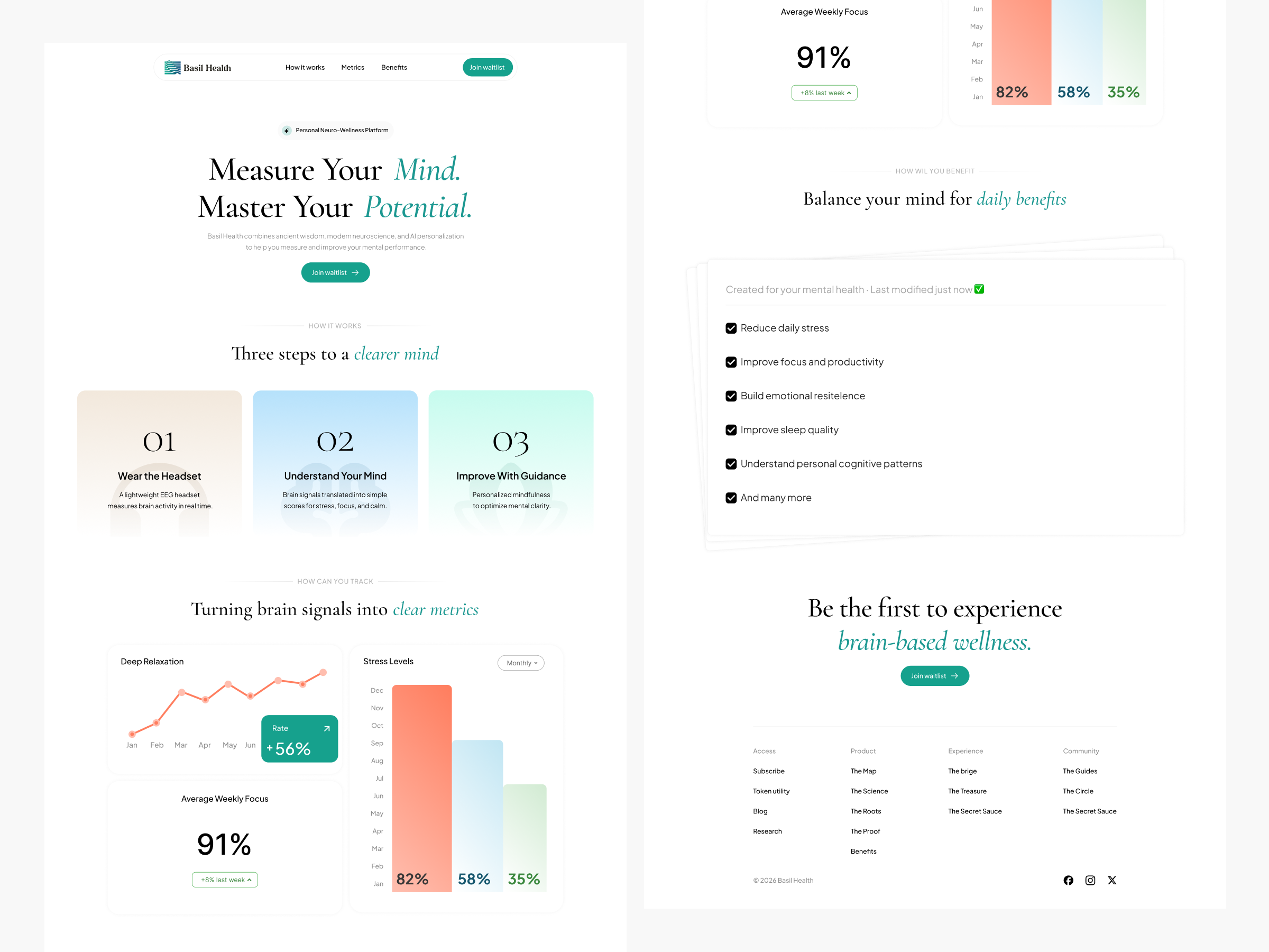 Mental Wellness Landing Page clean clean design landing landing page mental ui ux web website wellness