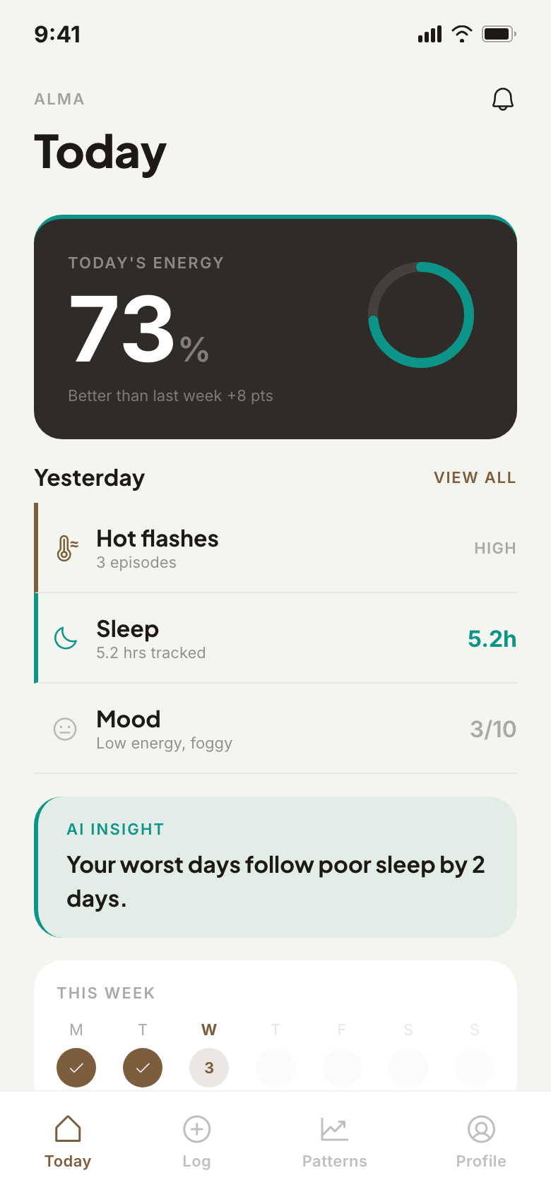 Alma - symptom tracker and insights | Mobile app. Image 0