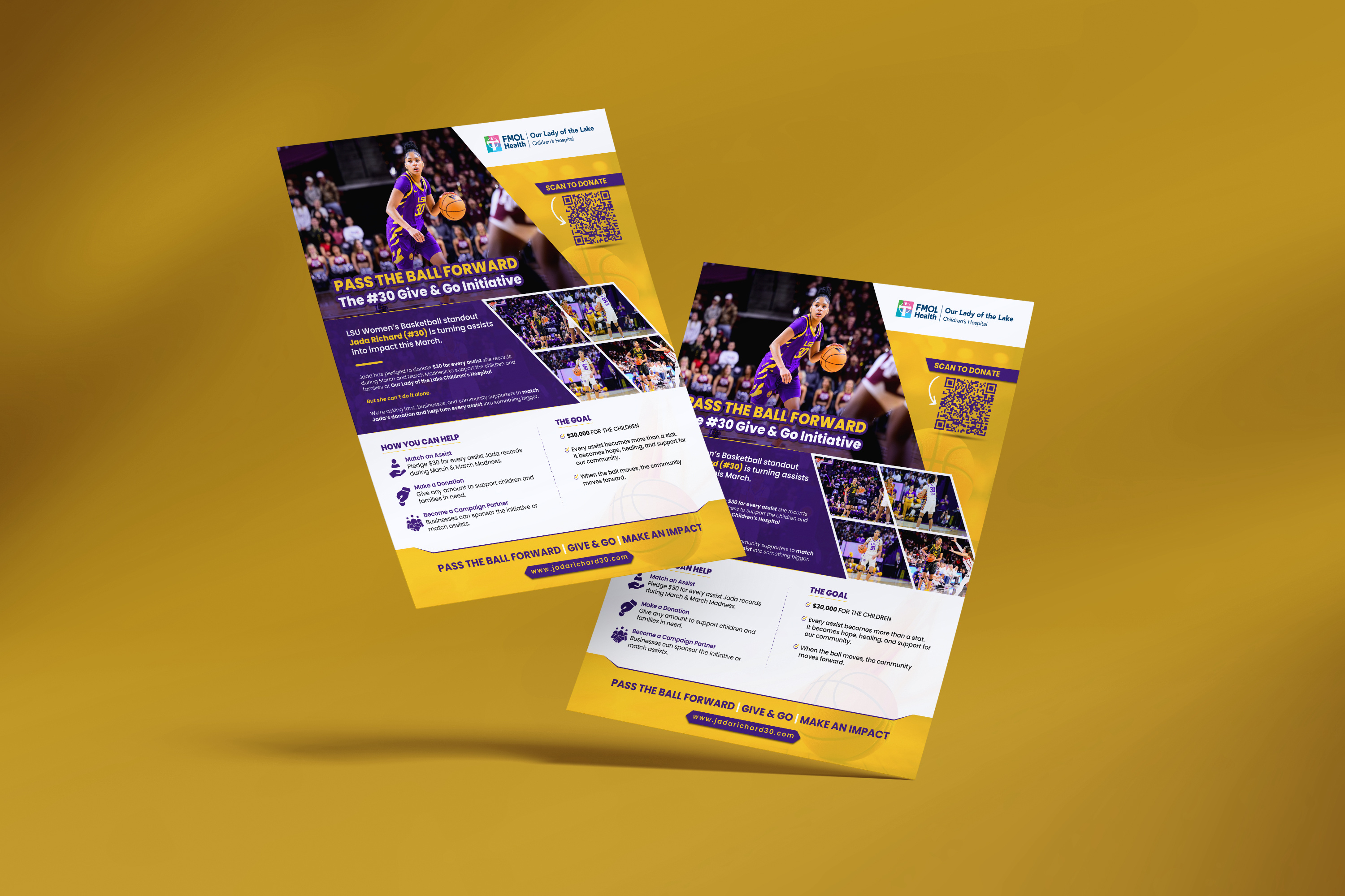 Basketball Fundraising Flyer Design | Pass The Ball Forward basketball brandidentity flyerdesign fundraising graphicdesign layoutdesign marketingdesign philanthropy socialimpact sportsbranding typography womensbasketball