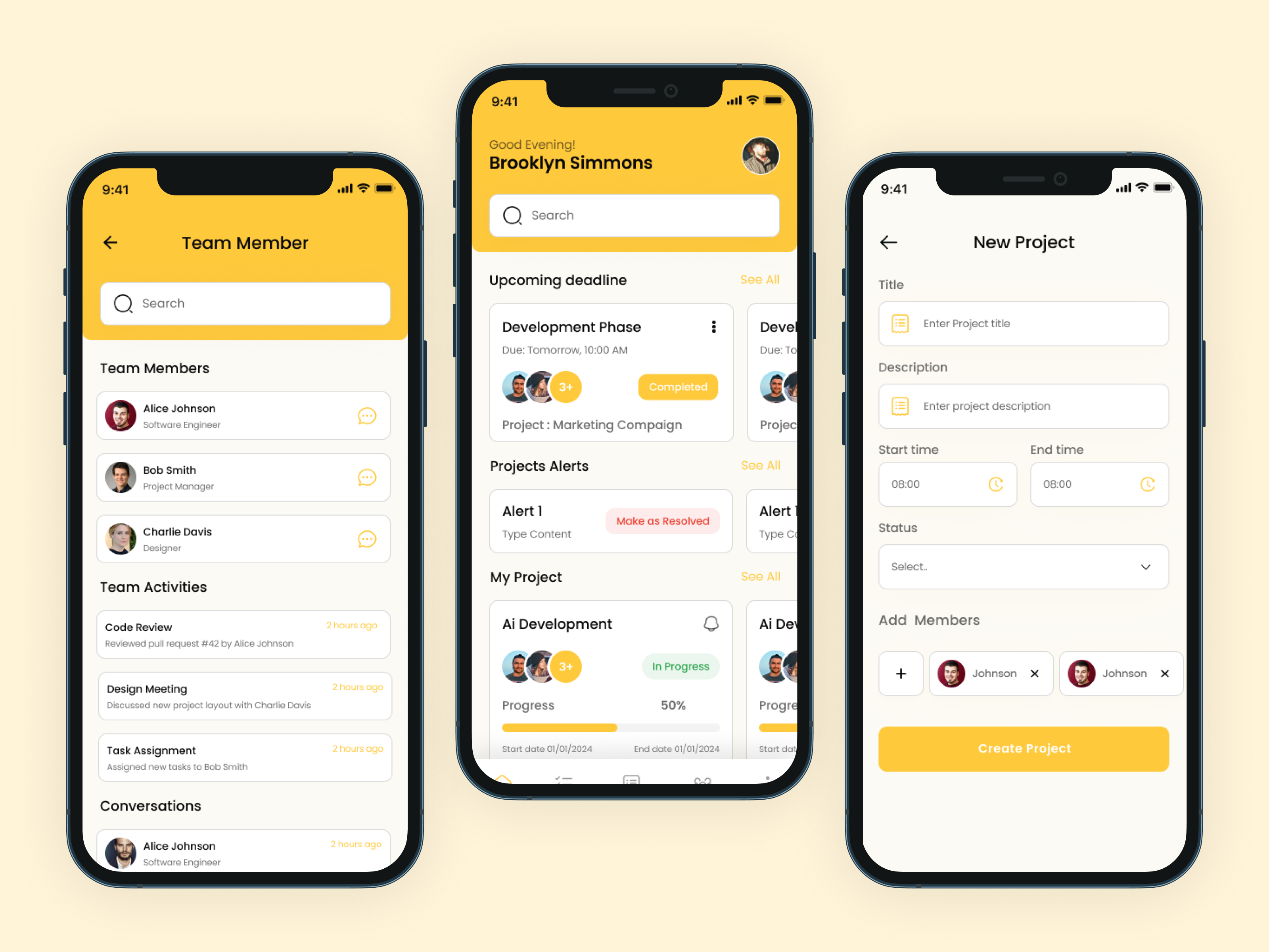 Project Management & Team Collaboration App UI app design mobile app mobile app design otp screen project management saas ui sign up form design task manager team collaboration ui ui design ux design