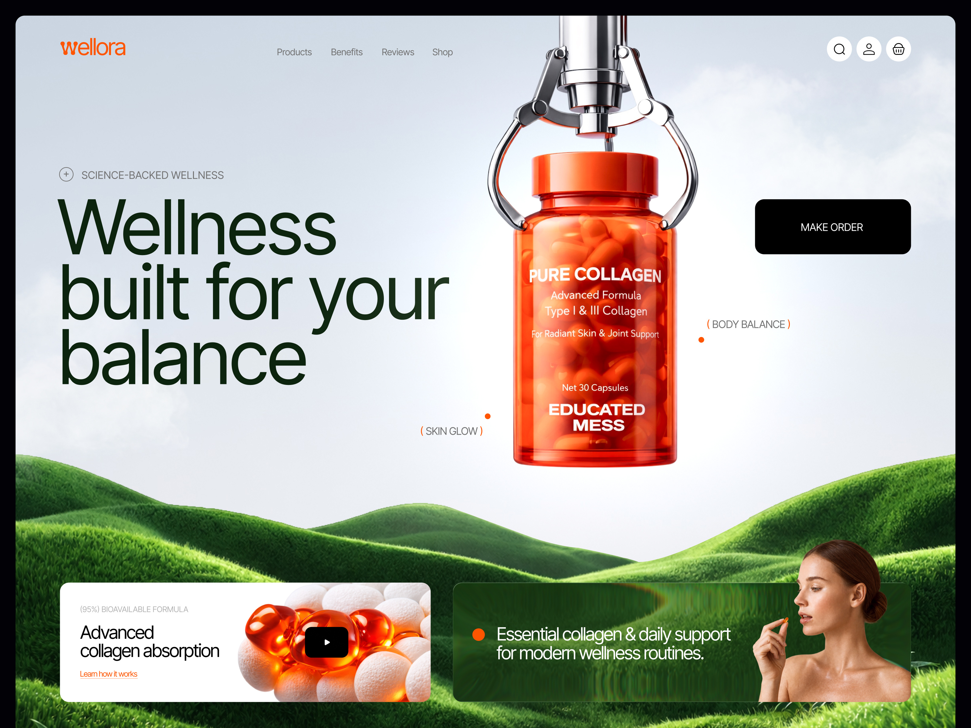 Wellora — Wellness Landing Page Concept