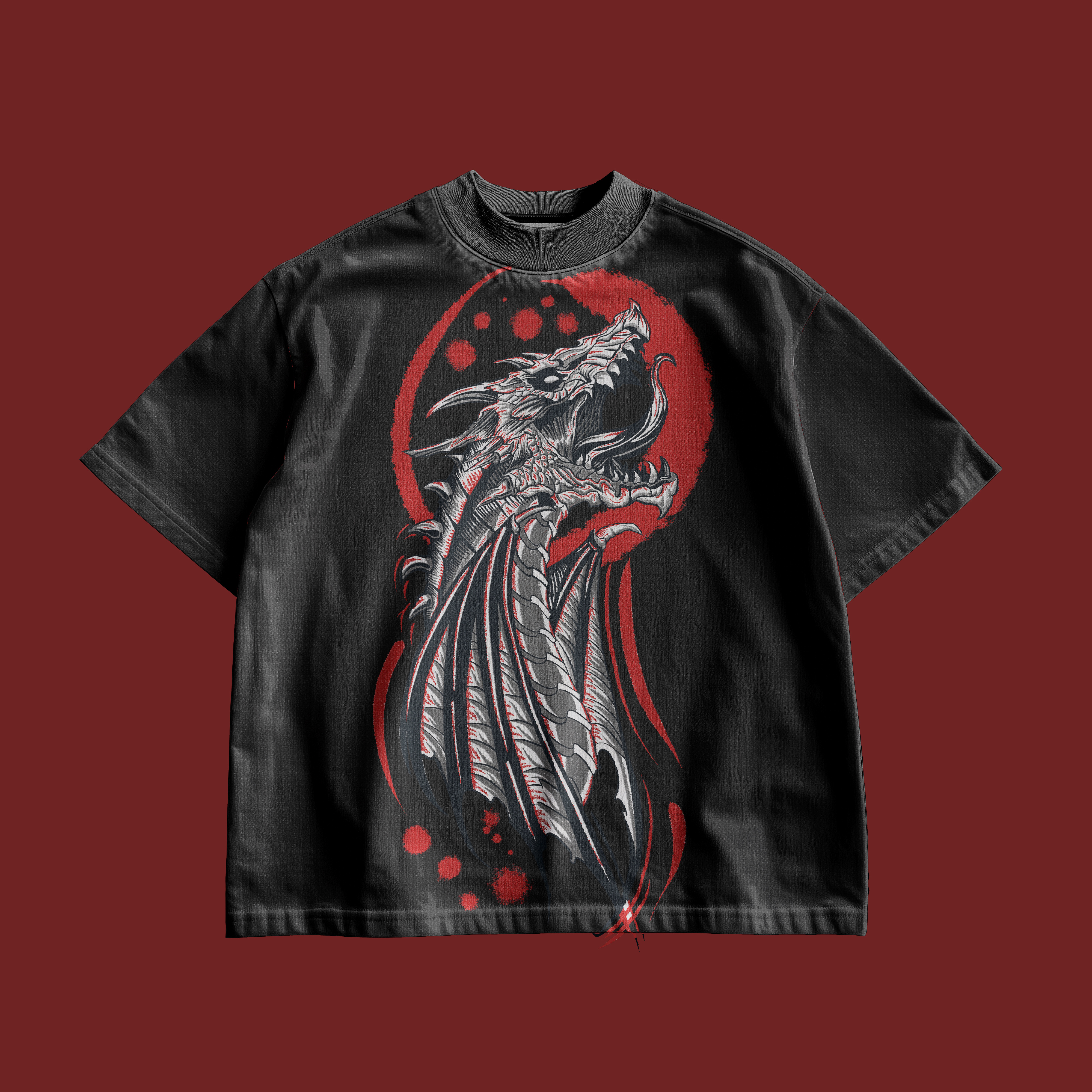 Crimson Dragon Artwork – Streetwear Graphic & Sticker Design apparelgraphics bolddesign branding clothingbrand customdesign darkart dragon dragonart dribbble freelanceillustrator graphicdesign illustration illustrator lineart merchdesign stickerdesign streetwear streetweardesign tshirtdesign vectorart