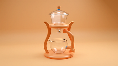 oriental tea set 3d app branding design graphic design illustration