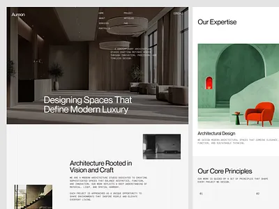Aureon — Luxury Architecture Portfolio Website architecture creative portfolio editorial layout grid system high end design luxury design minimalist design modern architecture portfolio website typography ui design ux design website design