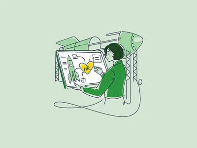 Minimal Green Illustrations for Reports design digital illustration graphic design icon icons illustration illustrator infographic report icons ui