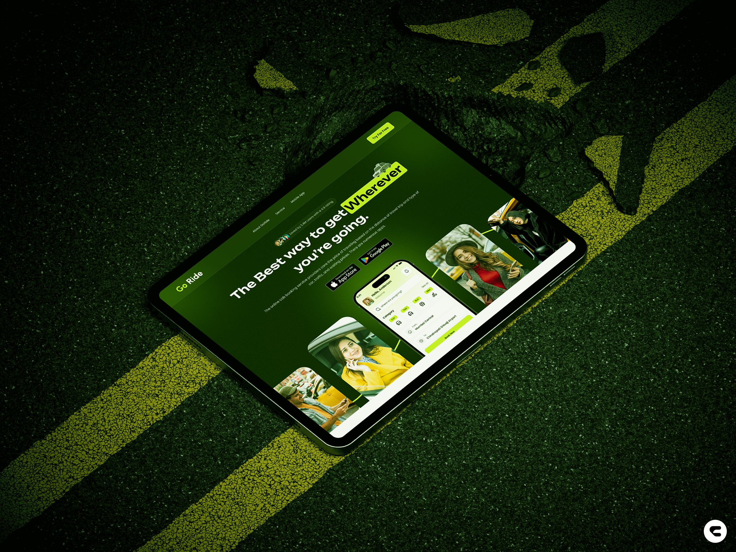 🚕Go Ride – Smart Ride Booking car booking landing page passengers ride booking rider booking taxi taxi booking taxi website travel ui ux design web design