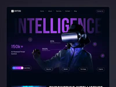 Cybersecurity Technology Landing Page b2b business corporate cyber cybersecurity data protection enterprise it security landing page modern network security professional saas security tech technology ui design web design website