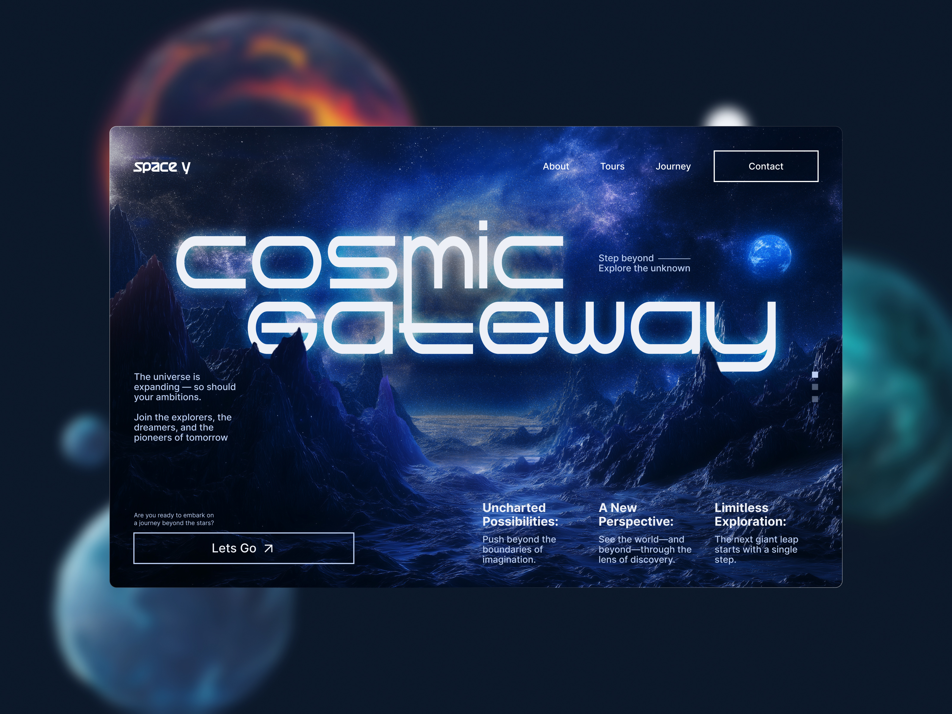 Cosmic Gateway — Futuristic Space Travel Website