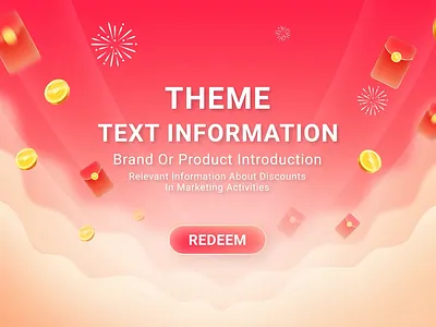 Lucky Money Promo Kit activity background banner festival gold coins layered loop lucky money promotion red packet seamless template vector illustration