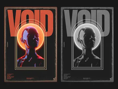VOID — Futuristic Poster Design 3d render abstract design aesthetic art direction creative design cyberpunk design concept digital art digital visuals experimental design futuristic graphic design minimal modern design poster art poster design sci fi design typography ui inspiration visual design