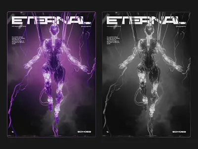 Ethernal — Digital Energy Concept Poster 3d render abstract design art direction concept art creative design cyberpunk design concept digital aesthetic digital art experimental design futuristic design graphic design modern design poster art poster design sci fi design typography ui inspiration visual design visual identity