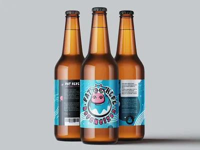 Fat Hefe Branding alcohol beer beverage bottle branding can cow design fun funky graphic design logo milk packaging