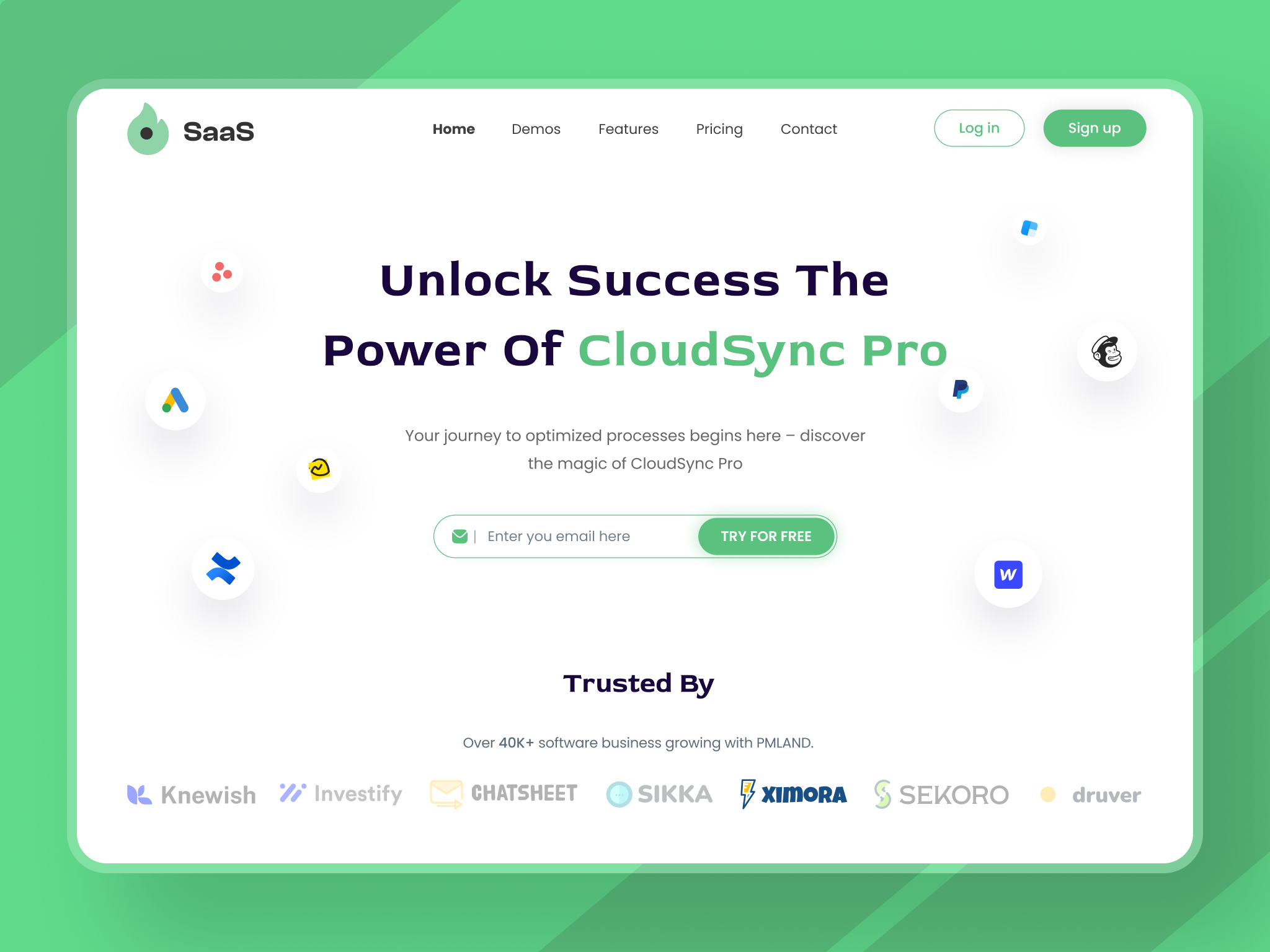 Business Management SaaS Landing Page | CloudSync Pro businessmanagementui cloudsyncpro conversiondesign figmadesigner freemiumdesign greenui productlandingpage saasdesign saaslandingpage saasproductui saaswebsite startupdesign uiuxdesigner vizuifydesign webdesignagency