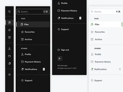 SaaS sidebar design design system