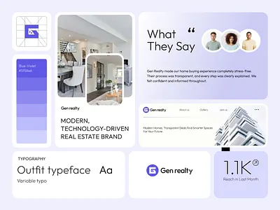 Gen Realty: Redefining the Digital Real Estate Landscape branding creative design futuristic gradient graphic design identity illustration logo logo design minimalist logo premium branding proptech real estate ui