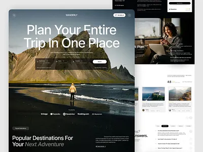 AI-Powered Travel Booking Service ai service artificial intelligence booking dashboard landing page landing page design product design saas startup travel ui ui design ui ux user experience ux ux design website website design