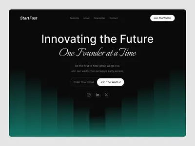 StartFast - Startup Waitlist Landing Page landing page web web design