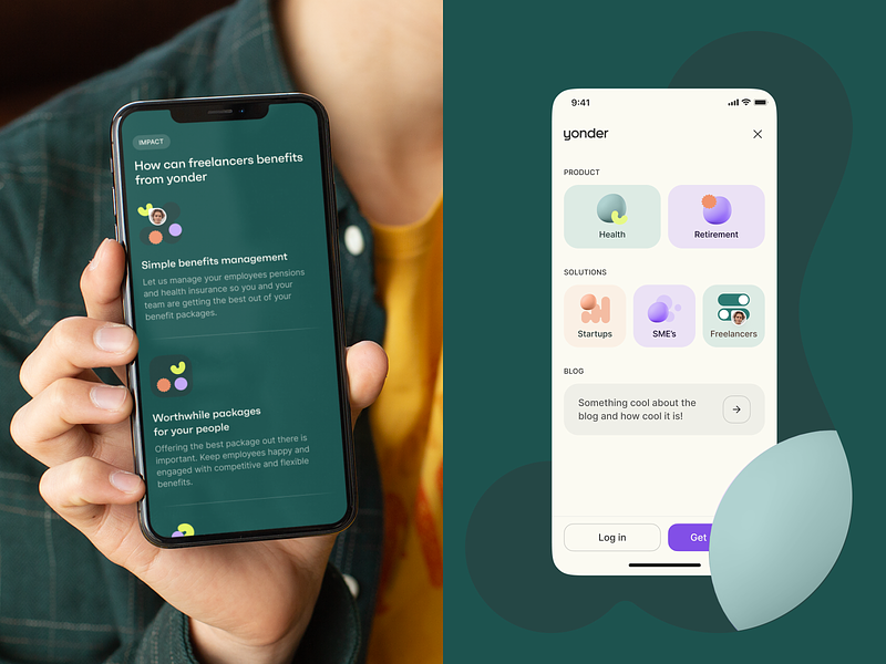 Making work benefits look cool on Mobile with Yonder. app clean design insurance interaction mobile storytelling ui ux ux ui