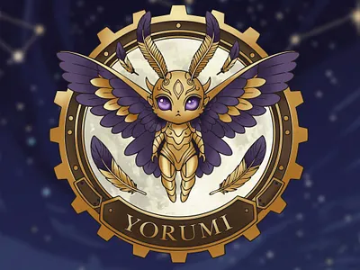 Yorumi Angel Mascot Logo Design with Banner artwork banner banner design character character design design digital art graphic design illustration logo mascot mascot logo mascot logo design