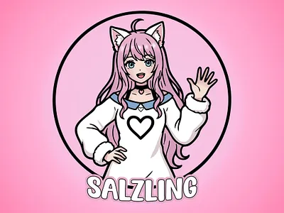Salzling Mascot Logo Design with Banner anime artwork banner banner design character character design design digital art graphic design illustration logo mascot mascot logo mascot logo design