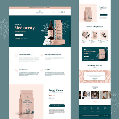 Landing Page Design for a CBD Products branding cbd cbdproduct clean design homepage illustration landingpage layout mockup modern photoshop product productdesign template trending ui ux webdesign website