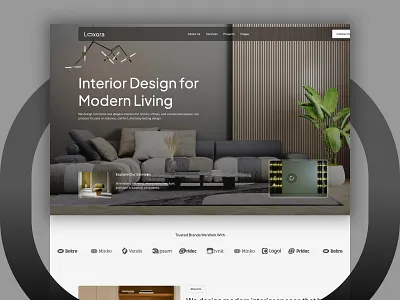 Interior Design Website Landing Page – Loxora architecture landing page figma interior landing page furniture website ui home decor ui interior design website interior studio web design luxury interior website modern decor website webflow interior design