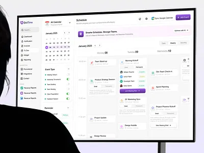 AI Meeting Scheduler Dashboard ai dashboard interface meeting product saas service startup ui ux web