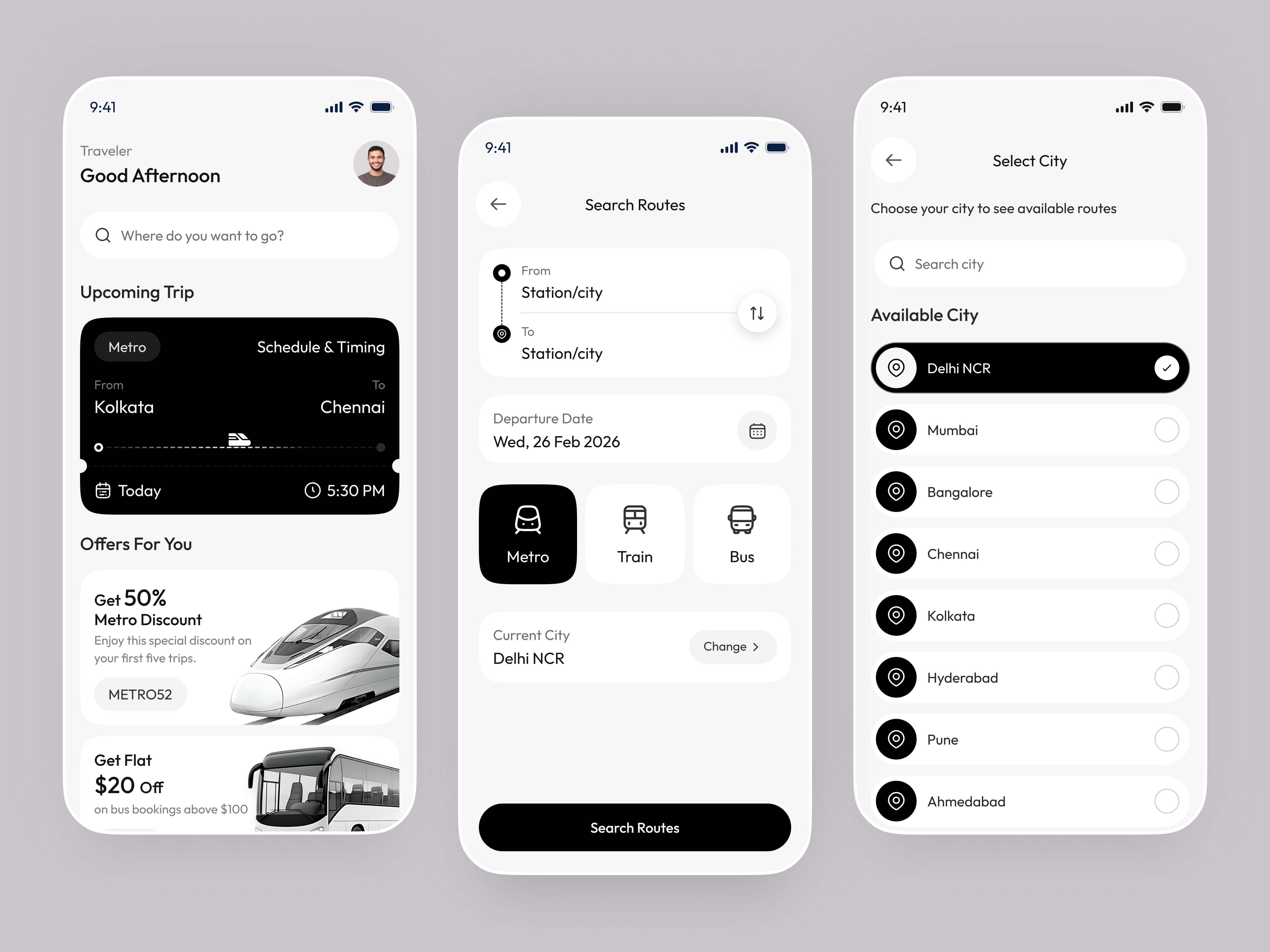 Ticket Booking Mobile App UI app app design booking booking app bus booking design metro app mobile app mobile ui ticket booking train booking travel app trip planner ui user interface uxui web