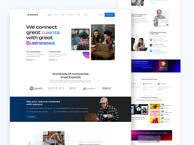 Expatal Landing Page. 2023 branding design graphic design interface landing page management marketing talent team uidesign uiux website