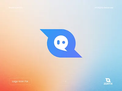 Zentix Logo Design - Modern Chat & Communication Branding ai alamininovix app icon blue gradient bot brand identity branding chat icon chatbot communication logo geometric logo identity design logo design minimalist logo modern logo saas branding tech logo vector logo zentix