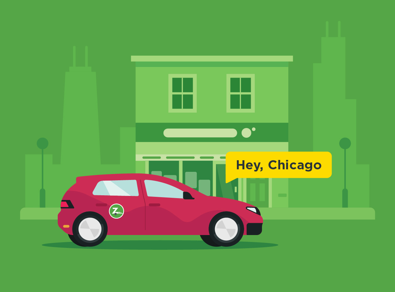 Chicago Zipcar Illustration chicago graphic design illustration