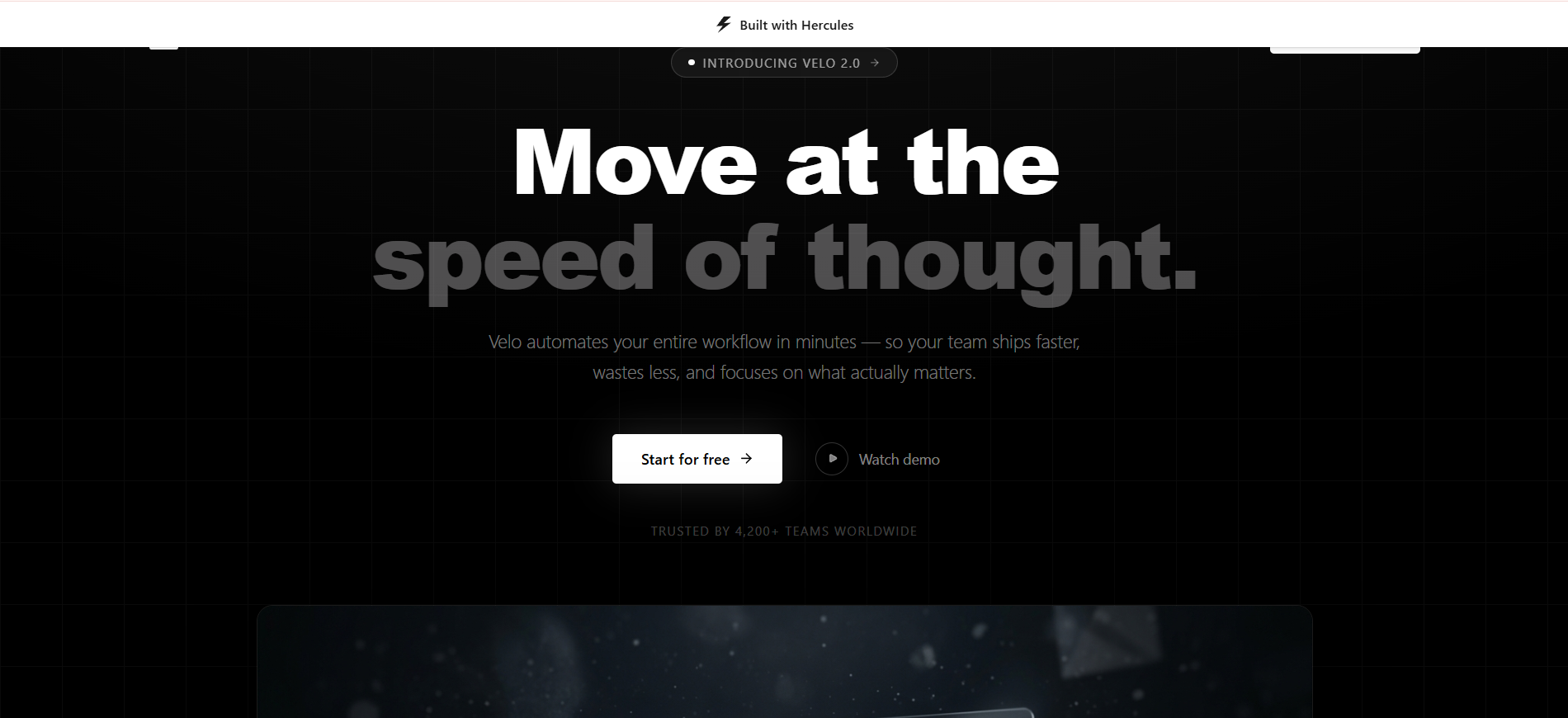VeloAuto — AI-Designed Automotive Website ai design automotive hercules landing page no code product design saas ui design webdesign