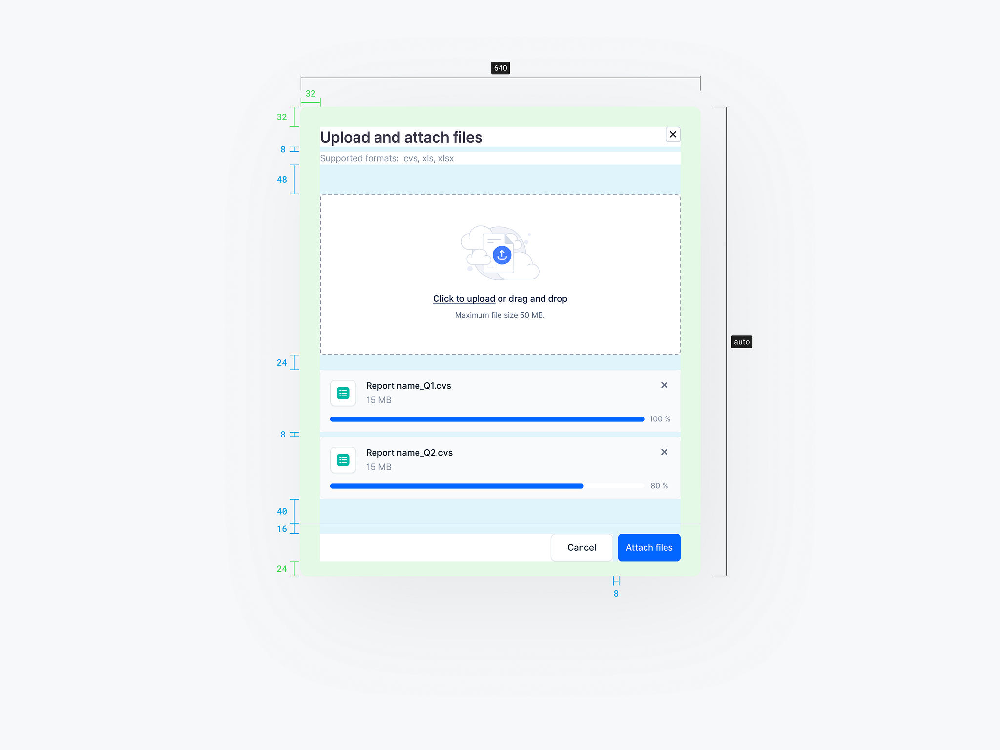 Upload files | Specification by Dmitry Sergushkin on Dribbble