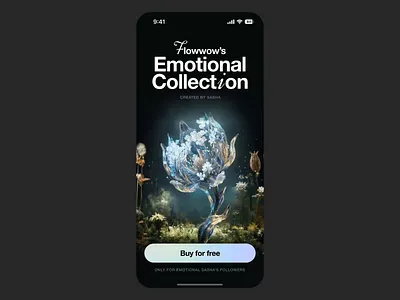 Flowwow's Main Page | Concept ai animation black composition dark first page flower ios mobile ui
