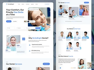 SmileBright Modern Dental Website Design appointment booking clean ui clinic website conversion focused dental website healthcare design landing page minimal design modern design service business ui ui design ux design web design website design