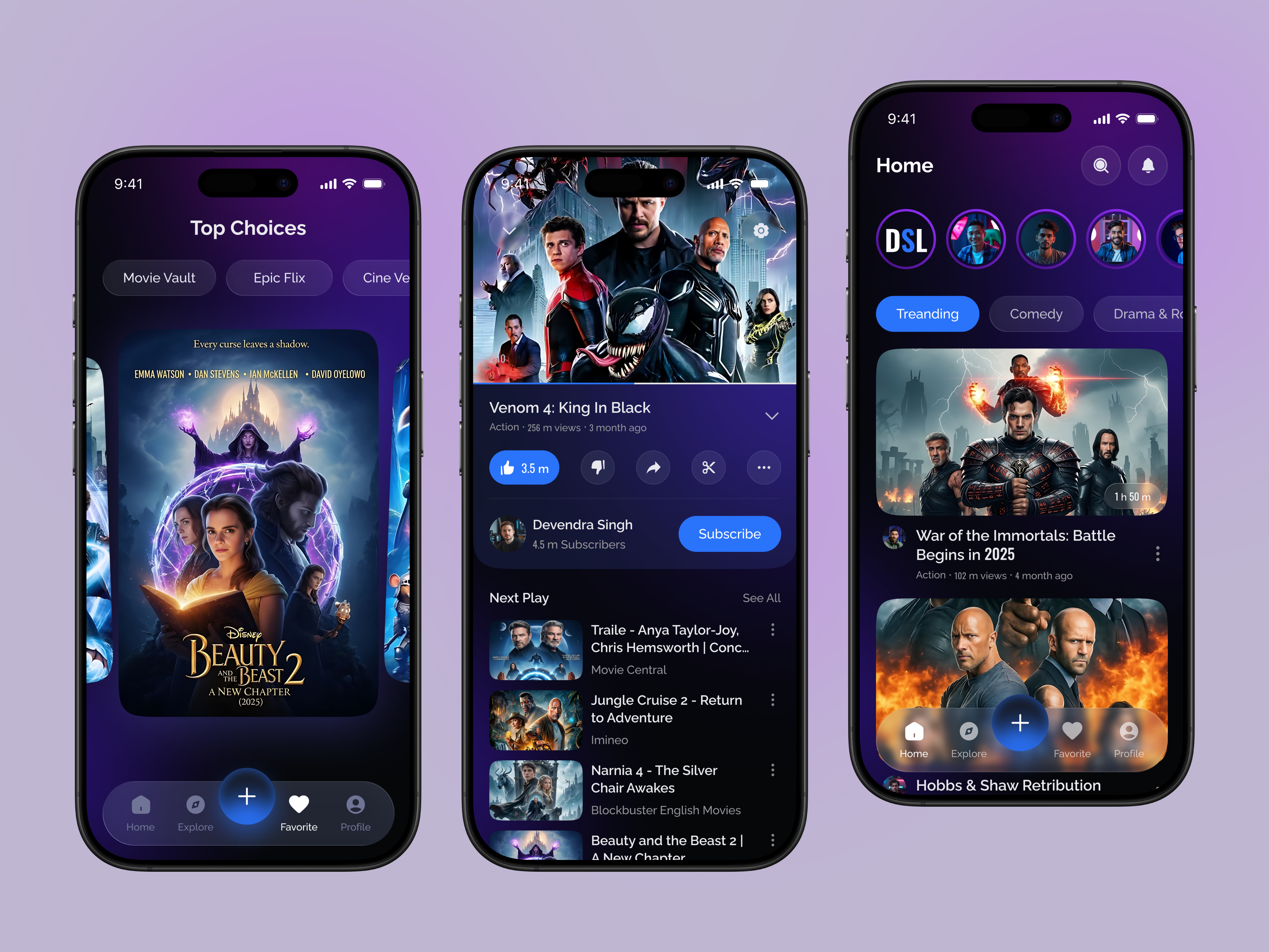 Movie Streaming Platform - Mobile UI Concept app design design entertainment app ios design mobile mobile app mobile ui movie app movie streaming movie streaming app movie streaming ui ott platform streaming user interface video streaming web
