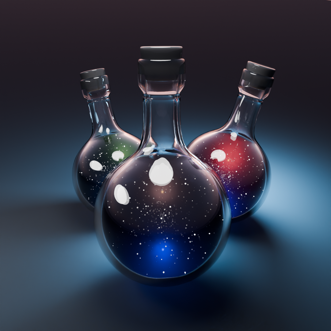 Galaxy in bottles