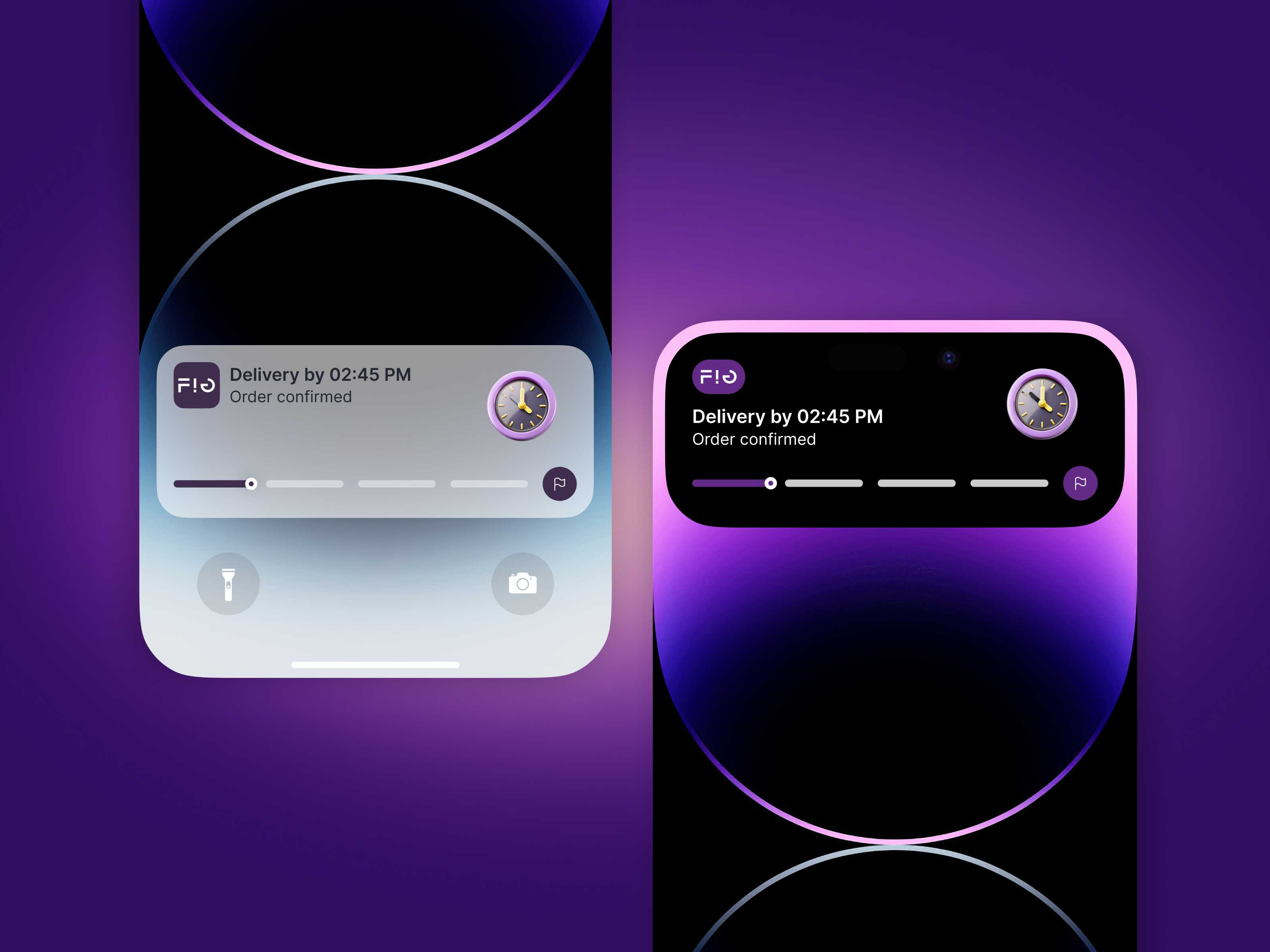 Live Activities: real-time order tracking appdesign delivery dynamicisland ecommerce interaction ios iphone liveactivities lockscreen minimal mobile notifications progress pushnotifications tracking ui ux