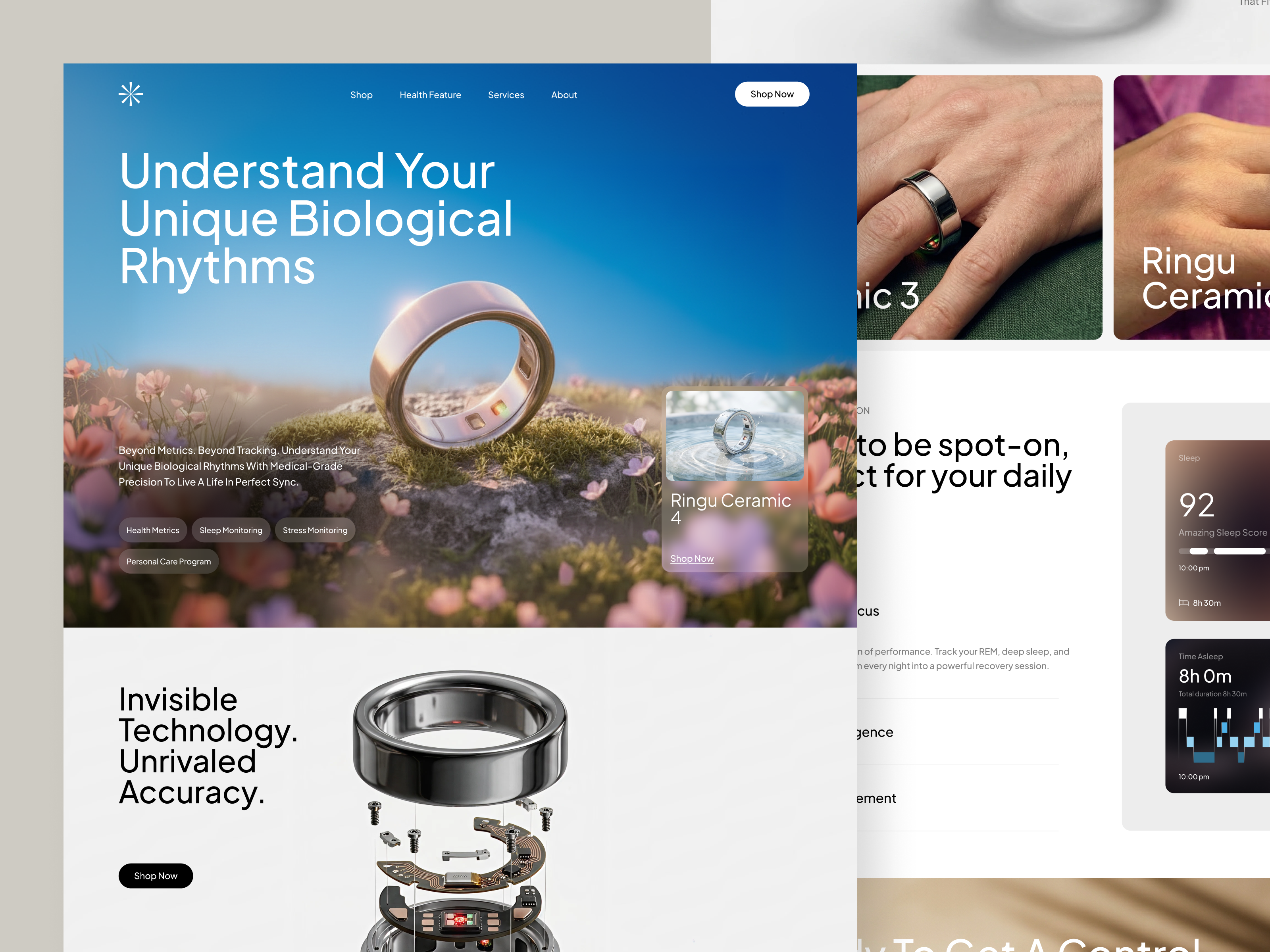 Example of Smart Health Ring Landing Page