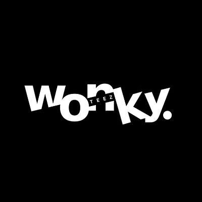 Wonky teez logo artistic branding design graphic design illustration logo print typography vector