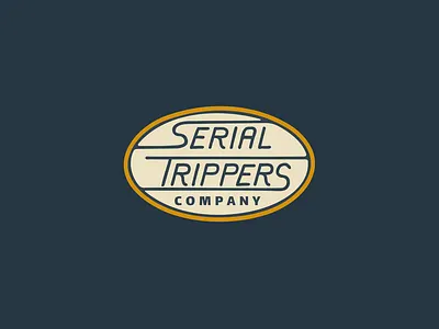 Badge for Serial trippers 🔥 apparel badge branding design graphic design illustration lettering logo sticker t shirt