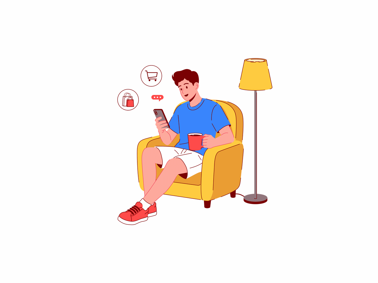Relaxed Online Shopping – Animated Character Illustration animatedgif animation characteranimation characterdesign dribbbleanimation ecommerce flatdesign illustration lifestyle loopinganimation mobileapp motion graphics motiondesign onlineshopping ui uiillustration