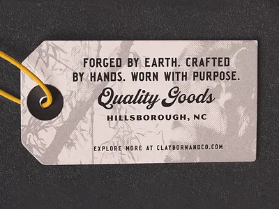 Clayborn Pull Tag branding clothing earth gear goods mfg north carolina outdoors print tag